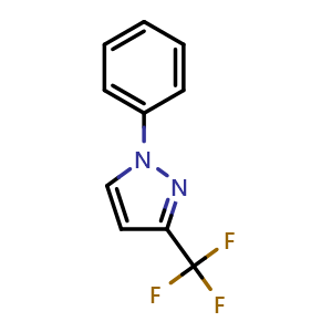 Chemical structure of 3-(trifluoromethyl)-1-phenyl-1H-pyrazole , CAS 99498-65-4, AChemBlock X187171