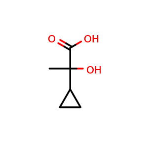 Chemical structure of 2-cyclopropyl-2-hydroxypropanoic acid , CAS 99848-37-0, AChemBlock X187174
