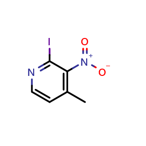 Chemical structure of 2-iodo-4-methyl-3-nitropyridine , CAS 1163297-86-6, AChemBlock X187179