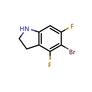 Chemical structure of 5-bromo-4,6-difluoroindoline , CAS 1467059-97-7, AChemBlock X187186