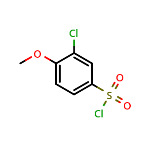 Chemical structure of 3-Chloro-4-methoxybenzene-1-sulfonyl chloride , CAS 22952-43-8, AChemBlock X187194