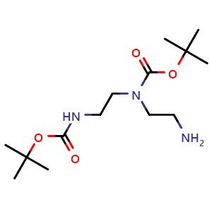 Chemical structure of 1,4-Bis-Boc-1,4,7-triazaheptane , CAS 120131-72-8, AChemBlock X187195