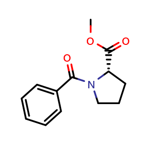 Chemical structure of (S)-Methyl 1-benzoylpyrrolidine-2-carboxylate , CAS 5493-38-9, AChemBlock X187197