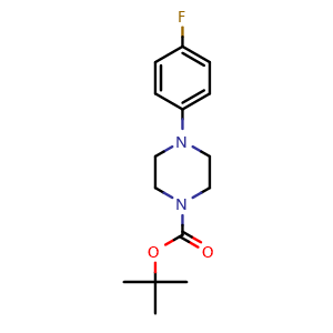 Chemical structure of tert-Butyl 4-(4-fluorophenyl)piperazine-1-carboxylate , CAS 141940-39-8, AChemBlock X187198