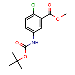 Chemical structure of Methyl 5-(tert-butoxycarbonylamino)-2-chlorobenzoate , CAS 942631-63-2, AChemBlock X187202