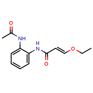Chemical structure of (E)-N-(2-Acetamidophenyl)-3-ethoxyacrylamide , CAS 81840-10-0, AChemBlock X187209