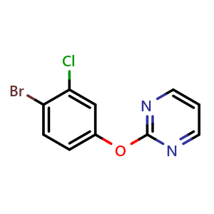 Chemical structure of 2-(4-Bromo-3-chlorophenoxy)pyrimidine , CAS 1935893-03-0, AChemBlock X187234