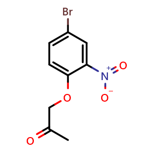 Chemical structure of 1-(4-Bromo-2-nitrophenoxy)propan-2-one , CAS 1254332-83-6, AChemBlock X187242