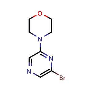 Chemical structure of 4-(6-Bromopyrazin-2-yl)morpholine , CAS 848841-62-3, AChemBlock X187245