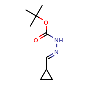 Chemical structure of (E)-tert-Butyl 2-(cyclopropylmethylene)hydrazinecarboxylate , CAS 1187368-92-8, AChemBlock X187253