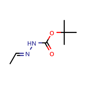 Chemical structure of (E)-tert-Butyl 2-ethylidenehydrazinecarboxylate , CAS 56572-28-2, AChemBlock X187261