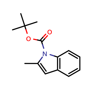 Chemical structure of tert-Butyl 2-methyl-1H-indole-1-carboxylate , CAS 98598-96-0, AChemBlock X187267