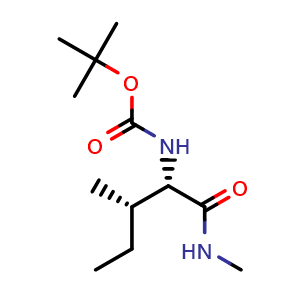Chemical structure of tert-Butyl ((2S,3S)-3-methyl-1-(methylamino)-1-oxopentan-2-yl)carbamate , CAS 169737-48-8, AChemBlock X187268