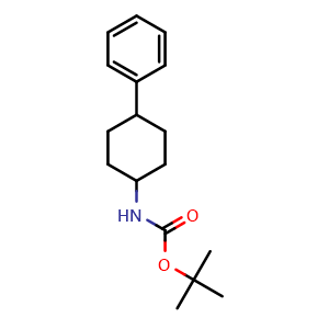 Chemical structure of tert-Butyl (4-phenylcyclohexyl)carbamate , CAS 1478239-11-0, AChemBlock X187274