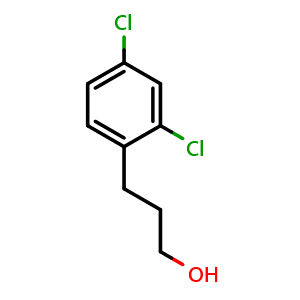 Chemical structure of 3-(2,4-Dichlorophenyl)-1-propanol , CAS 146882-07-7, AChemBlock X187296