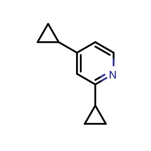Chemical structure of 2,4-Dicyclopropylpyridine , CAS 58173-55-0, AChemBlock X187298