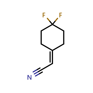 Chemical structure of 2-(4,4-difluorocyclohexylidene)acetonitrile , CAS 2027745-17-9, AChemBlock X187300
