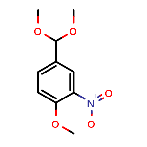Chemical structure of 4-(Dimethoxymethyl)-1-methoxy-2-nitrobenzene , CAS 262426-56-2, AChemBlock X187303