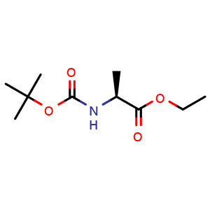 Chemical structure of (S)-Ethyl 2-((tert-butoxycarbonyl)amino) propanoate , CAS 51814-53-0, AChemBlock X187312