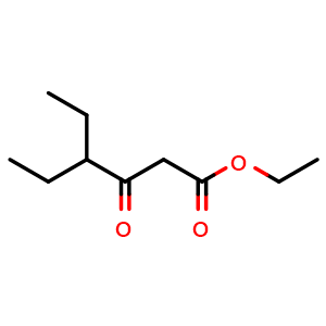 Chemical structure of Ethyl 4-ethyl-3-oxohexanoate , CAS 91007-16-8, AChemBlock X187316