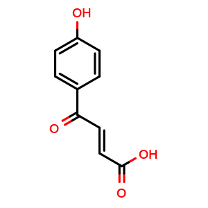 Chemical structure of (E)-4-(4-Hydroxyphenyl)-4-oxo-but-2-enoic acid , CAS 86690-79-1, AChemBlock X187324