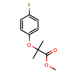 Chemical structure of Methyl 2-(4-fluorophenoxy)-2-methylpropanoate , CAS 63034-61-7, AChemBlock X187325