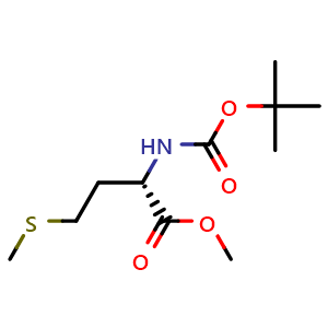 Chemical structure of (S)-Methyl 2-((tert-butoxycarbonyl)amino)-4-(methylthio)butanoate , CAS 33900-24-2, AChemBlock X187334