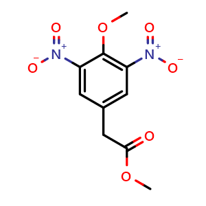 Chemical structure of Methyl 4-methoxy-3,5-dinitrobenzeneacetate , CAS 865798-49-8, AChemBlock X187343