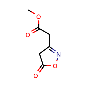 Chemical structure of Methyl 2-(5-oxo-4,5-dihydroisoxazol-3-yl)acetate , CAS 96530-57-3, AChemBlock X187345