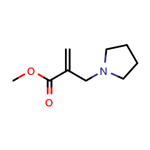 Chemical structure of Methyl 2-(pyrrolidin-1-ylmethyl)acrylate , CAS 1107635-40-4, AChemBlock X187348