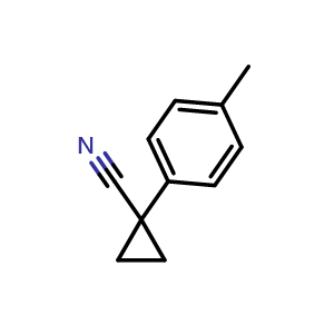 Chemical structure of 1-(p-Tolyl)cyclopropanecarbonitrile , CAS 71172-78-6, AChemBlock X187357