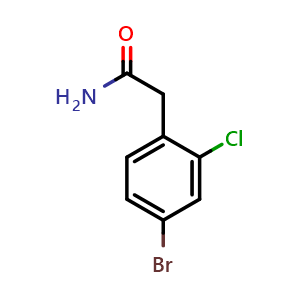 Chemical structure of 2-(4-Bromo-2-chlorophenyl)acetamide , CAS 2092644-89-6, AChemBlock X187370
