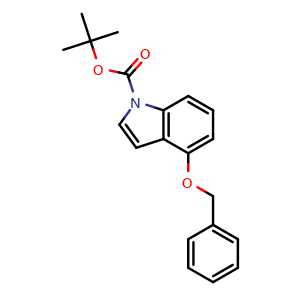 Chemical structure of tert-Butyl 4-(benzyloxy)-1H-indole-1-carboxylate , CAS 903131-59-9, AChemBlock X187373
