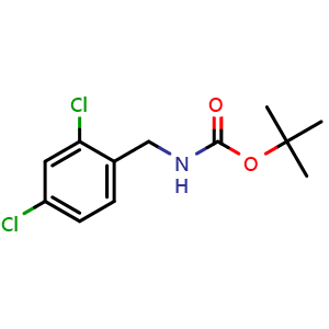 Chemical structure of tert-Butyl 2,4-dichlorobenzylcarbamate , CAS 352326-09-1, AChemBlock X187376