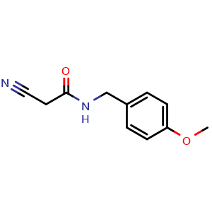 Chemical structure of 2-Cyano-N-(4-methoxybenzyl)acetamide , CAS 288154-72-3, AChemBlock X187388