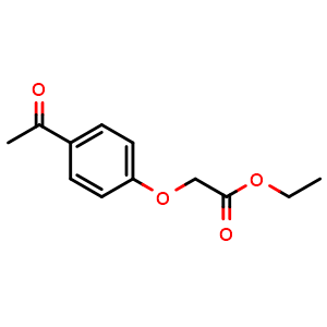 Chemical structure of Ethyl 2-(4-acetylphenoxy)acetate , CAS 51828-64-9, AChemBlock X187393