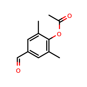 Chemical structure of 4-Formyl-2,6-dimethylphenyl acetate , CAS 95306-94-8, AChemBlock X187396