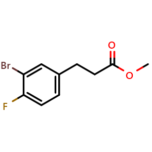 Chemical structure of Methyl 3-(3-bromo-4-fluorophenyl)propanoate , CAS 1261501-67-0, AChemBlock X187402