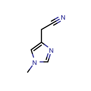 Chemical structure of 2-(1-methylimidazol-4-yl)acetonitrile , CAS 41065-00-3, AChemBlock X187432
