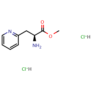 Chemical structure of methyl (S)-2-amino-3-(pyridin-2-yl)propanoate dihydrochloride , CAS 177164-50-0, AChemBlock X187436