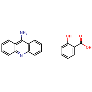 Chemical structure of 9-aminoacridiniun salicylate , CAS 109653-41-0, AChemBlock X187492