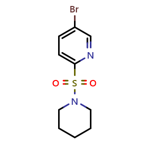 Chemical structure of 5-bromo-2-(piperidin-1-ylsulfonyl)pyridine , CAS 2128927-63-7, AChemBlock X187504
