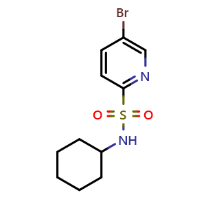 Chemical structure of 5-bromo-N-cyclohexylpyridine-2-sulfonamide , AChemBlock X187508