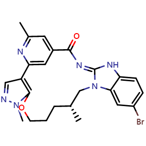 (R,E)-56-bromo-11,26,7-trimethyl-52,53-dihydro-11H,51H-11-oxa-4-aza-5(2,1)-benzo[d]imidazola-2(2,4)-pyridina-1(4,5)-pyrazolacycloundecaphan-3-one