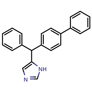 Chemical structure of 5-([1,1'-Biphenyl]-4-ylphenylmethyl)-1H-imidazole , CAS 91679-37-7, AChemBlock X187523