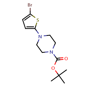 Chemical structure of tert-butyl 4-(5-bromothiophen-2-yl)piperazine-1-carboxylate , CAS 1964475-99-7, AChemBlock X187539