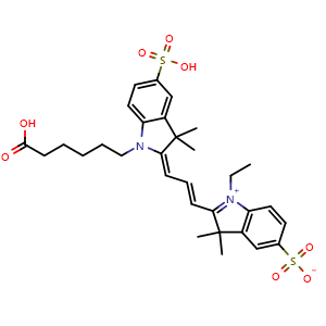 2-[3-[1-(5-carboxypentyl)-1,3-dihydro-3,3-dimethyl-5-sulfo-2H-indol-2-ylidene]-1-propen-1-yl]-1-ethyl-3,3-dimethyl-5-sulfo-3H-indolium, inner salt