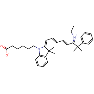 6-((E)-2-((2E,4E)-5-(1-ethyl-3,3-dimethyl-3H-indol-1-ium-2-yl)penta-2,4-dien-1-ylidene)-3,3-dimethylindolin-1-yl)hexanoate