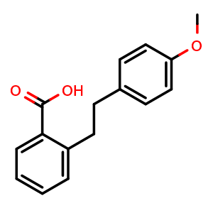 Chemical structure of 2-[2-(4-Methoxyphenyl)ethyl]benzoic acid , CAS 14525-71-4, AChemBlock X187619
