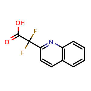 Chemical structure of 2,2-Difluoro-2-(quinolin-2-yl)acetic acid , CAS 1547144-82-0, AChemBlock X187669